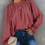 Zeagoo Ruffle Long Sleeve T-Shirt Crewneck Top for Women Cute Summer Casual 2026 | Under $40
