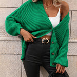 Zeagoo Women's Button Down Horizontal-Ribbing Longline Cardigan