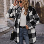Zeagoo Buffalo Plaid Open Front Flannel Longline Coat