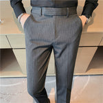 Striped Business Casual Slim Fit Suit Pants