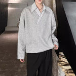 Faux Two-piece V-neck Striped Sweatshirt