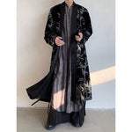 Silver Bamboo Embroidery Loose-fitting Long Taoist Robe