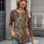 Zeagoo 3/4 Length Sleeve Women Tops Blouses
