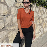 Zeagoo Short Sleeve Sweaters Soft Casual V Neck Pullover Tops