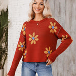 Zeagoo Women's Crew Neck Cropped Sweater Long Sleeve Knit Tops