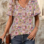 Zeagoo Short Sleeve Shirts Dressy Tops with Pleats