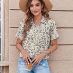 Zeagoo Button Down Shirt Bust Pocket Short Sleeve Blouses