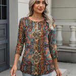 Zeagoo 3/4 Length Sleeve Women Tops Blouses