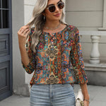 Zeagoo 3/4 Length Sleeve Women Tops Blouses