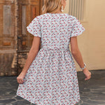 Zeagoo Button Down Flutter Sleeve Cotton Linen Dress with Pockets