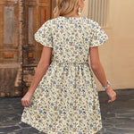 Zeagoo Button Down Flutter Sleeve Cotton Linen Dress with Pockets