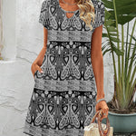 Zeagoo Women's Casual A-Line Dresses with Pockets Floral Tshirt Dress