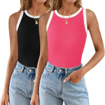 Zeagoo 2 Pack Tank Tops Sleeveless Ribbed Shirts