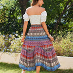 Zeagoo Women High Waisted Long Skirt Flowy Drawstring Maxi Skirt