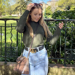 Zeagoo Women's Fall Crewneck Cropped Sweater