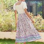 Zeagoo Maxi Skirts Boho Pleated A-Line Flowy Swing Skirt