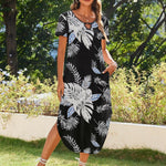 Zeagoo Maxi Dress with Pockets Short Sleeve Sundress