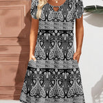 Zeagoo Women's Casual A-Line Dresses with Pockets Floral Tshirt Dress