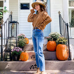 Women Corduroy Shirts Long Sleeve Button Down Shacket Jacket Ruffle Blouses Top S-XXL - Zeagoo (Us Only)