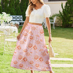 Zeagoo Maxi Skirts Boho Pleated A-Line Flowy Swing Skirt