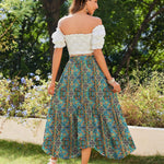 Zeagoo Women High Waisted Long Skirt Flowy Drawstring Maxi Skirt