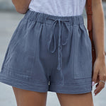 Zeagoo Casual Elastic Waist Drawstring Pocketed Loose Shorts Pants