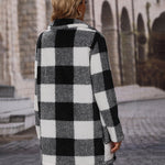 Zeagoo Buffalo Plaid Open Front Flannel Longline Coat