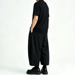 Tencel Paneled Drapey Wide-Leg Pants