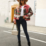 Zeagoo Aztec Lapel Long Sleeve Retro Western Denim Jacket