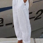 Zeagoo Casual Baggy Elastic Waist Trouser Wide Leg Pant With Pocket