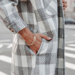 Zeagoo Brushed Plaid Shirts Long Sleeve Flannel Lapel Button Down Shacket Jacket with Pockets