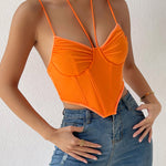 Zeagoo Asymmetrical Hem Bustier Cami Top