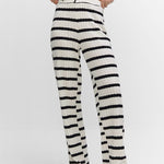 Zeagoo Crochet Striped Vest Top Striped Knit Pants Set