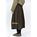 Color-blocked Wool Casual Tulip Skirt