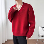V-neck Pullover Knit Sweater