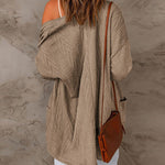 Zeagoo Women's 2023 Fall Winter Cardigan Sweaters Long Sleeve Open Front Cable Knit Outwear Coat with Pockets