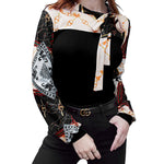 Zeagoo Bow Tie Neck Long Sleeve Shirts Work Tops