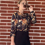 Zeagoo Bow Tie Neck Long Sleeve Shirts Work Tops