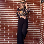 Zeagoo Bow Tie Neck Long Sleeve Shirts Work Tops