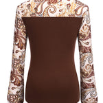 Zeagoo Bow Tie Neck Long Sleeve Shirts Work Tops