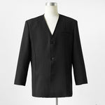 Hand-sewn Raw-edge Collarless Suit Jacket Loose-fitting Pants Two-piece Suit