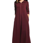 Women's Long Sweatshirt Hooded Robe with Pockets M-3XL - Zeagoo (Us Only)