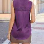 Womens Silk Satin Tank Tops V-Neck Sleeveless Camisole Tops Summer Cami Tank Dressy Tops - Zeagoo (Us Only)