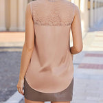 Womens Silk Satin Tank Tops V-Neck Sleeveless Camisole Tops Summer Cami Tank Dressy Tops - Zeagoo (Us Only)