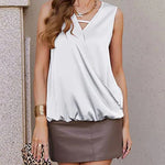 Womens Silk Satin Tank Tops V-Neck Sleeveless Camisole Tops Summer Cami Tank Dressy Tops - Zeagoo (Us Only)