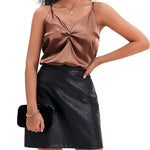 Women's Silk Camisole V Neck Camis Satin Tank Tops Sexy Spaghetti Strap Loose Sleeveless Blouse 2 Packs - Zeagoo (Us Only)
