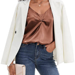 Women's Silk Camisole V Neck Camis Satin Tank Tops Sexy Spaghetti Strap Loose Sleeveless Blouse 2 Packs - Zeagoo (Us Only)