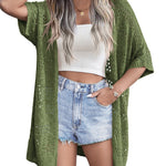 Zeagoo Short Sleeve Boho Oversized Knitted Cardigan