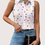 Zeagoo Sleeveless Blouses Casual Button Down Flower Tank Tops