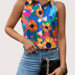 Zeagoo Sleeveless Blouses Summer Casual Button Down Shirts